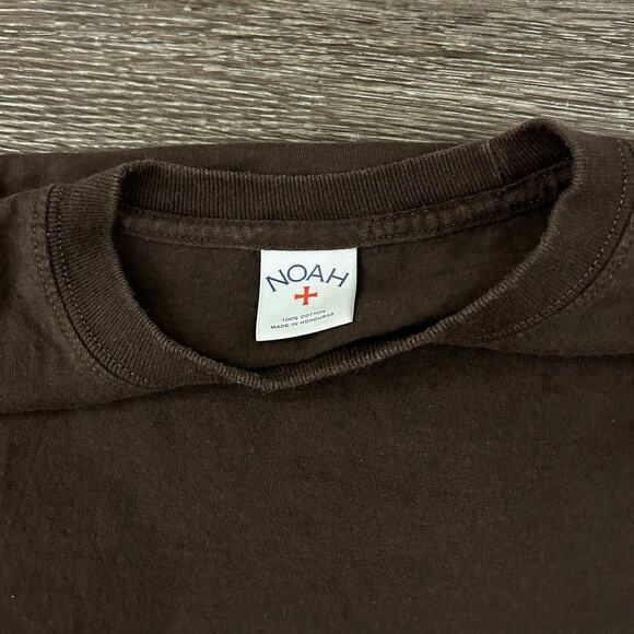 EUC Noah NYC Embroidered Rainbow Logo Brown Long Sleeve T-Shirt Sz M Streetwear - Picture 5 of 13